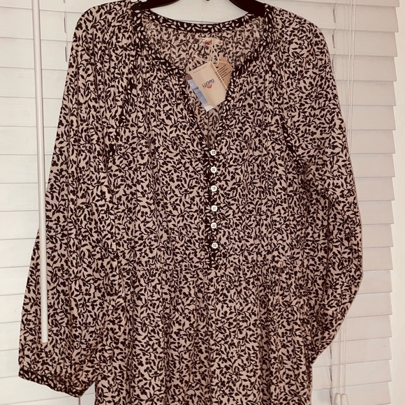 Faherty Phoebe long-sleeved maxi Dress in Wildwood vines print, size L, NWT. - Picture 3 of 10